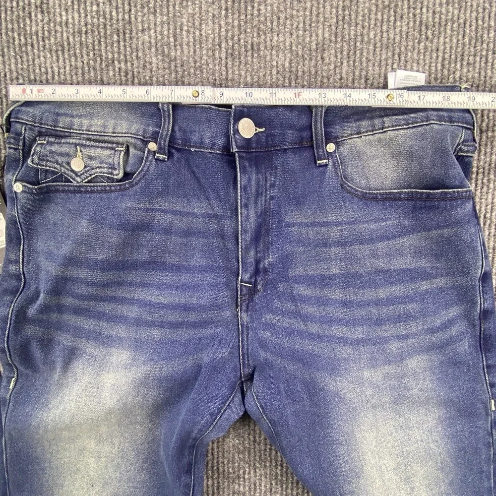 True Religion Jeans Mens 38 Blue Geno Slim Straight Whiskered Y2K Streetwear